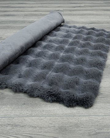 Antrasit Gri Modern Kabartmalı Dalgalı Salon Halısı Çocuk Koridor