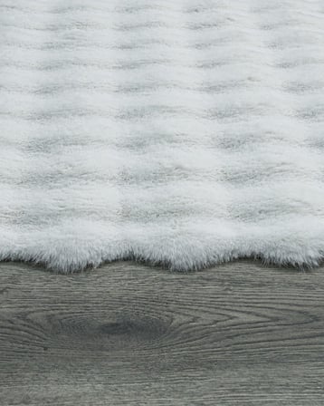 Beyaz Modern Kabartmalı Salon Halısı Polyester Dokuma Koridor