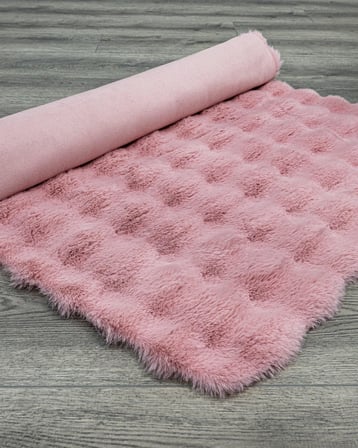 Pudra Pembe Modern Düz Kabartmalı Salon Halısı Çocuk Odası Koridor