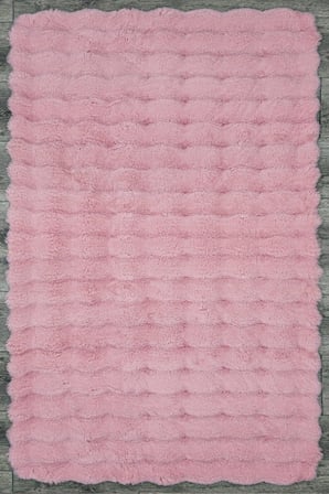 Pudra Pembe Modern Düz Kabartmalı Salon Halısı Çocuk Odası Koridor