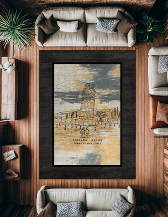 Sarı Antrasit Gri Düz Desenli Modern Kaymaz Taban Salon Halısı