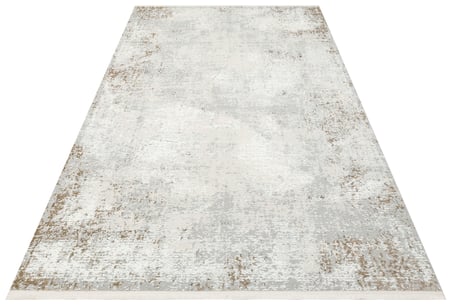 Gri Beyaz Melanj Soyut Desenli Eskitme Kilim Halı Gekla Serisi Salon Yatak Odası