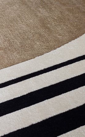 Krem Siyah Altın Geometrik Modern Loravo Salon Oturma Odası Halısı Kilim