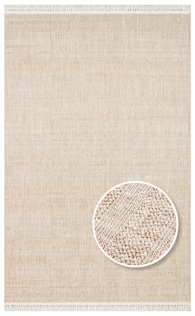 Krem Modern Bukle Dokulu Salon Halısı Polyester Koridor Yatak Odası