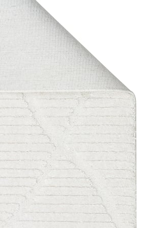 Krem Geometrik Modern Salon Halısı Kabartmalı Polyester Çocuk
