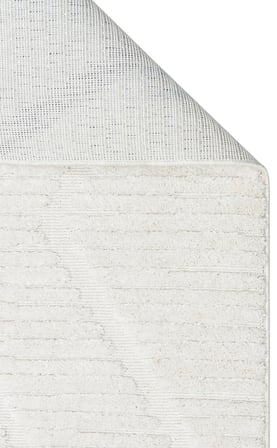 Krem Geometrik Desenli Modern Salon Halısı Kabartmalı Koridor