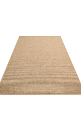 Bej Modern Çizgili Kilim Salon Kilimi Toz Vermez Makine Dokuma