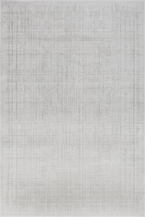 Gri Geometrik Desenli Modern Salon Halısı Kabartmalı Dokulu Kaymaz Tabanlı