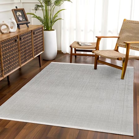 Gri Geometrik Desenli Modern Salon Halısı Kabartmalı Dokulu Kaymaz Tabanlı