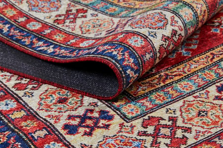 Kırmızı Geometrik Desenli Kaymaz Taban Salon Halısı Koridor Yatak Odası