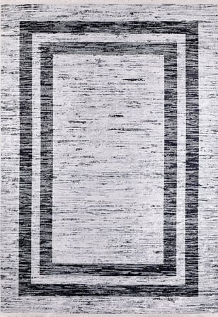 Gri Geometrik Desenli Kaymaz Tabanlı Salon Halısı Koridor Modern Stil