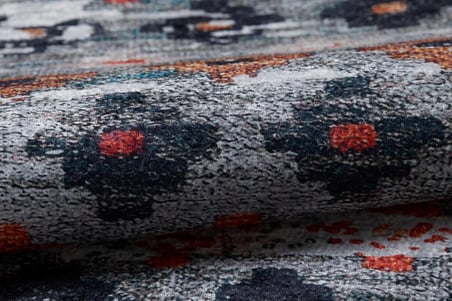 Gri Modern Geometrik Salon Halısı Dijital Baskı Kaymaz Tabanlı