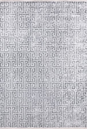 Gri Antrasit Geometrik Desenli Dijital Baskı Salon Halısı Koridor İçin Modern
