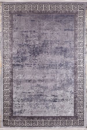 Gri Modern Geometrik Desenli Kaymaz Taban Salon Halısı Koridor İçin
