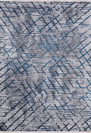 Antrasit Geometrik Desenli Kaymaz Taban Salon Halısı Koridor Tipi