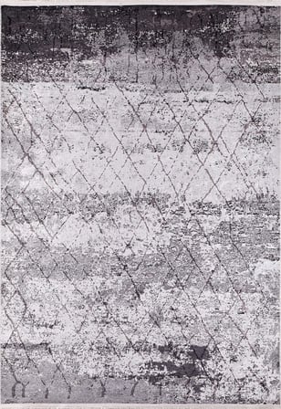 Gri Soyut Desenli Modern Kaymaz Tabanlı Salon Halısı Koridor