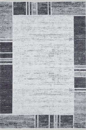 Antrasit Gri Modern Geometrik Desenli Kaymaz Tabanlı Halı Koridor