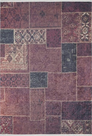 Kiremit Patchwork Dijital Baskı Kaymaz Taban Salon Halısı Koridor Tipi