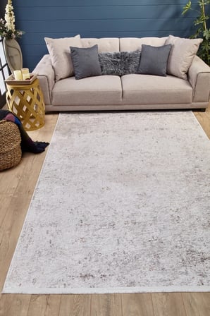 Gri Modern Soyut Desenli Dijital Baskı Salon Halısı Koridor Vintage
