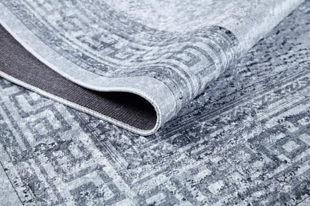 Gri Eskitme Desenli Kaymaz Taban Dijital Baskı Halı Koridor Salon Uyumlu