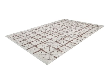 Bej Modern Geometrik Desenli Kaymaz Taban Salon Halısı Koridor