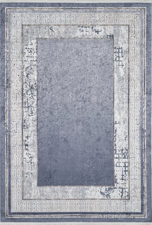 Gri Modern Geometrik Desenli Kaymaz Taban Salon Halısı Koridor