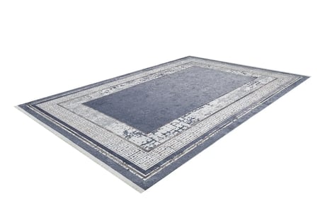 Gri Modern Geometrik Desenli Kaymaz Taban Salon Halısı Koridor