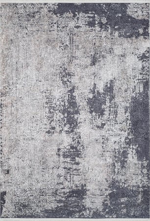 Gri Antrasit Soyut Desenli Modern Salon Halısı Kaymaz Tabanlı
