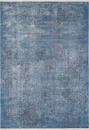 Mavi Soyut Desenli Dijital Baskı Salon Halısı Kaymaz Tabanlı Modern Stil