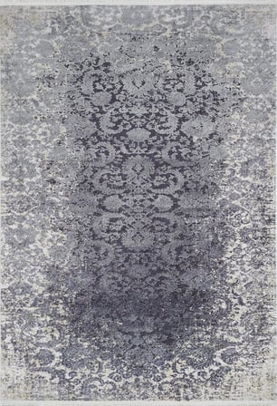 Gri Antrasit Eskitme Desenli Dijital Baskı Salon Halısı Vintage Stil