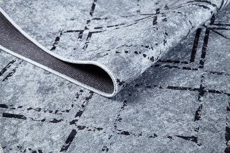 Gri Salon Halısı Modern Geometrik Dijital Baskı Kaymaz Taban