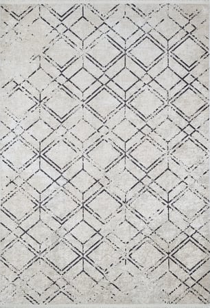 Bej Modern Geometrik Desenli Kaymaz Taban Salon Halısı Koridor
