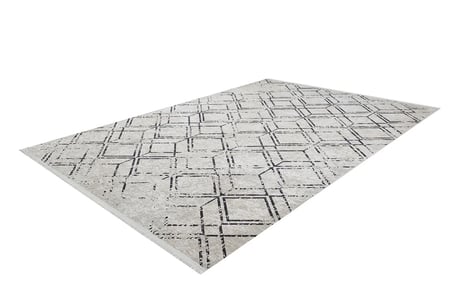 Bej Modern Geometrik Desenli Kaymaz Taban Salon Halısı Koridor