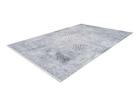 Gri Modern Geometrik Desenli Kaymaz Taban Salon Halısı Koridor