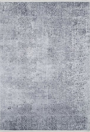 Gri Soyut Desenli Kaymaz Taban Salon Halısı Eskitme Modern Koridor
