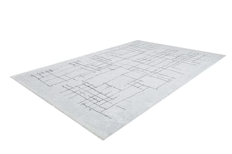 Gri Modern Geometrik Desenli Kaymaz Tabanlı Salon Halısı Koridor
