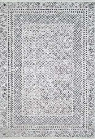 Gri Geometrik Desenli Kaymaz Taban Salon Halısı Dijital Baskı Modern