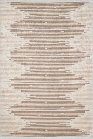 Vizon Kahve Modern Geometrik Salon Halısı Dijital Baskı Koridor