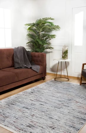 Gri Soyut Desenli Dijital Baskı Salon Halısı Modern Koridor Polyester