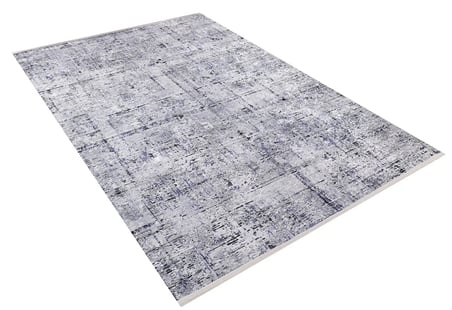 Antrasit Gri Soyut Desenli Kaymaz Tabanlı Modern Halı Koridor Tipi