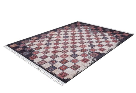 Eskitme Geometrik Desenli Dijital Baskı Kaymaz Taban Salon Halısı