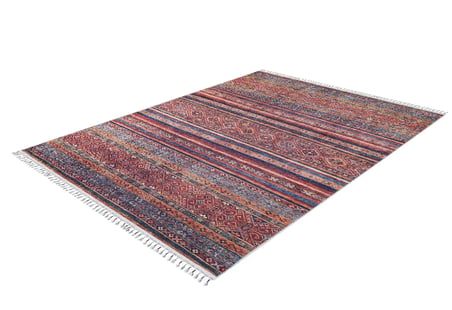 Kırmızı Etnik Desenli Kaymaz Taban Salon Halısı Dijital Baskı Koridor Vintage