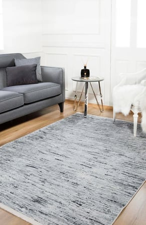 Gri Soyut Desenli Modern Eskitme Salon Halısı Koridor Vintage