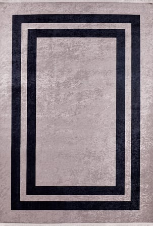 Gri Siyah Geometrik Desenli Dijital Baskı Salon Halısı Koridor