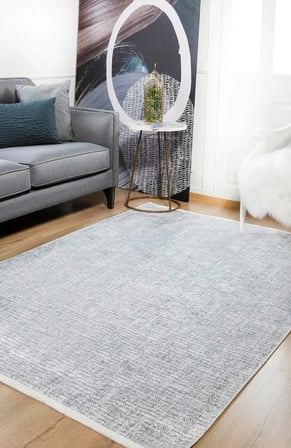 Açık Gri Düz Renk Modern Salon Halısı Dijital Baskı Kaymaz Taban