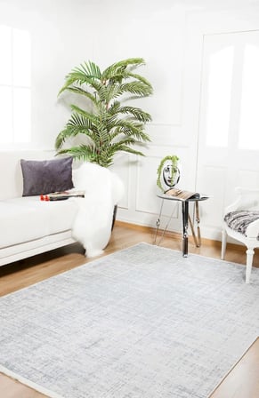 Gri Açık Gri Soyut Desenli Modern Salon Halısı Dijital Baskı Kaymaz Tabanlı Koridor