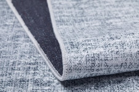 Gri Modern Dijital Baskı Kaymaz Taban Salon Halısı Koridor Polyester