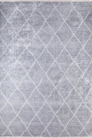 Modern Geometrik Desenli Gri Açık Gri Dijital Baskı Salon Halısı