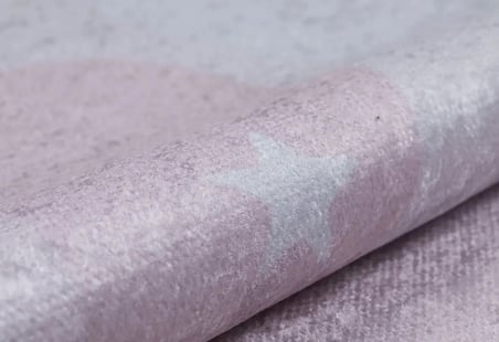 Pudra Pembe Yıkanabilir Kaymaz Tabanlı Geometrik Çocuk Odası Halısı