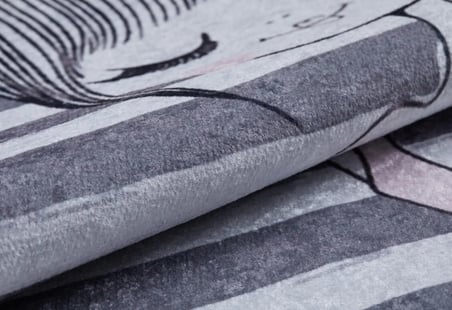 Gri Beyaz Kareli Modern Dijital Baskı Yıkanabilir Çocuk Odası Halısı